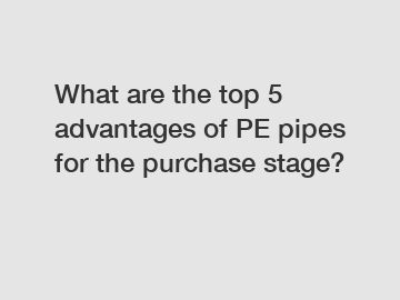 What are the top 5 advantages of PE pipes for the purchase stage?