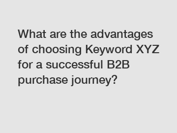 What are the advantages of choosing Keyword XYZ for a successful B2B purchase journey?