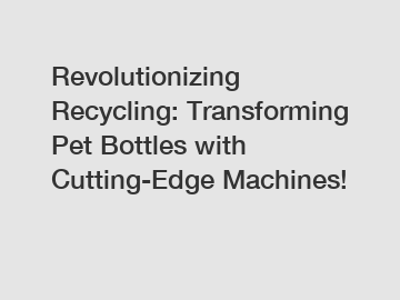 Revolutionizing Recycling: Transforming Pet Bottles with Cutting-Edge Machines!