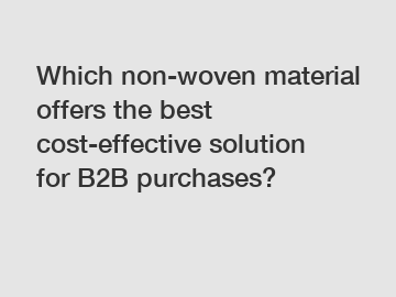 Which non-woven material offers the best cost-effective solution for B2B purchases?