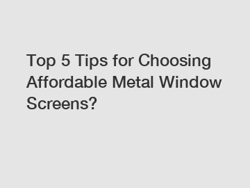 Top 5 Tips for Choosing Affordable Metal Window Screens?