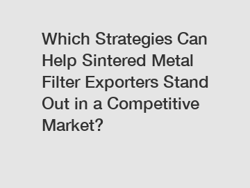 Which Strategies Can Help Sintered Metal Filter Exporters Stand Out in a Competitive Market?