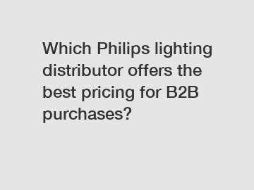 Which Philips lighting distributor offers the best pricing for B2B purchases?