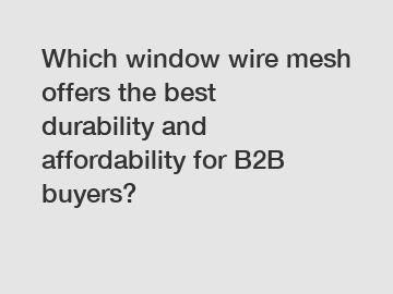 Which window wire mesh offers the best durability and affordability for B2B buyers?