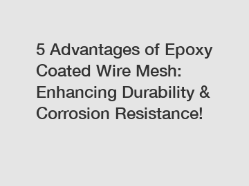 5 Advantages of Epoxy Coated Wire Mesh: Enhancing Durability & Corrosion Resistance!