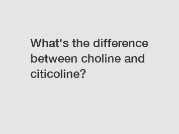 What's the difference between choline and citicoline?