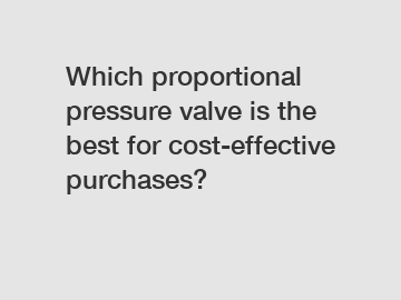 Which proportional pressure valve is the best for cost-effective purchases?