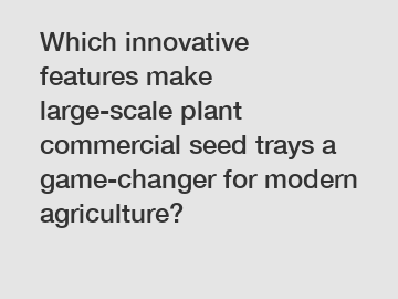 Which innovative features make large-scale plant commercial seed trays a game-changer for modern agriculture?