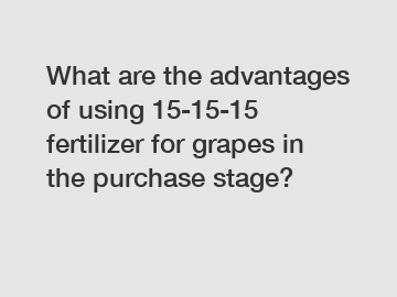 What are the advantages of using 15-15-15 fertilizer for grapes in the purchase stage?