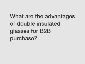 What are the advantages of double insulated glasses for B2B purchase?