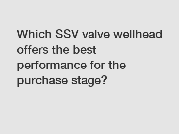 Which SSV valve wellhead offers the best performance for the purchase stage?