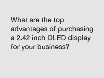 What are the top advantages of purchasing a 2.42 inch OLED display for your business?