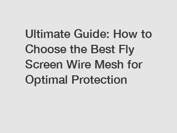 Ultimate Guide: How to Choose the Best Fly Screen Wire Mesh for Optimal Protection