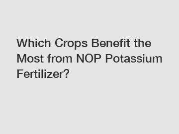 Which Crops Benefit the Most from NOP Potassium Fertilizer?