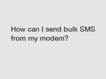 How can I send bulk SMS from my modem?