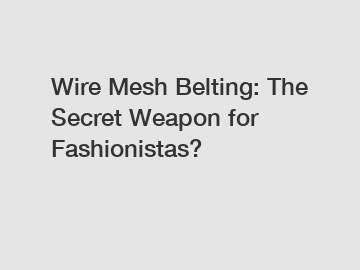 Wire Mesh Belting: The Secret Weapon for Fashionistas?