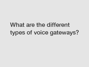 What are the different types of voice gateways?