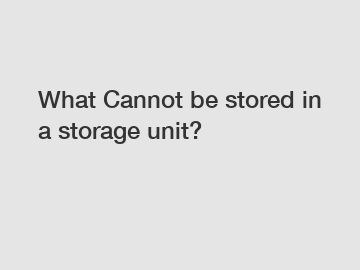 What Cannot be stored in a storage unit?