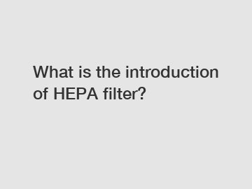 What is the introduction of HEPA filter?