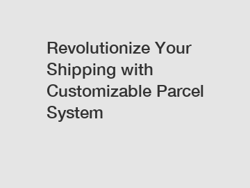 Revolutionize Your Shipping with Customizable Parcel System