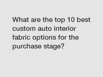 What are the top 10 best custom auto interior fabric options for the purchase stage?