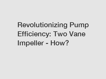 Revolutionizing Pump Efficiency: Two Vane Impeller - How?