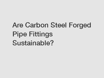 Are Carbon Steel Forged Pipe Fittings Sustainable?