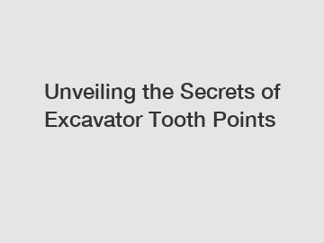 Unveiling the Secrets of Excavator Tooth Points