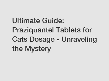 Ultimate Guide: Praziquantel Tablets for Cats Dosage - Unraveling the Mystery