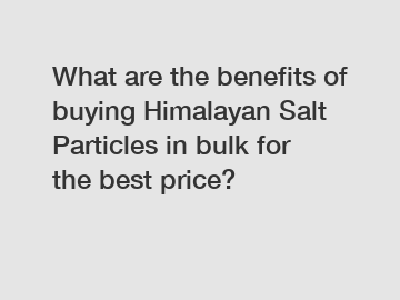 What are the benefits of buying Himalayan Salt Particles in bulk for the best price?