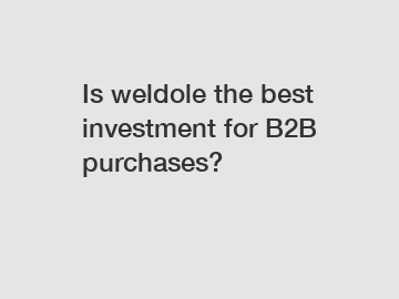 Is weldole the best investment for B2B purchases?