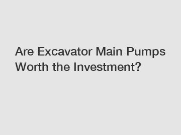 Are Excavator Main Pumps Worth the Investment?