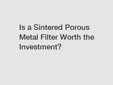 Is a Sintered Porous Metal Filter Worth the Investment?