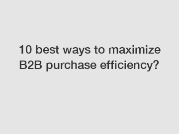 10 best ways to maximize B2B purchase efficiency?