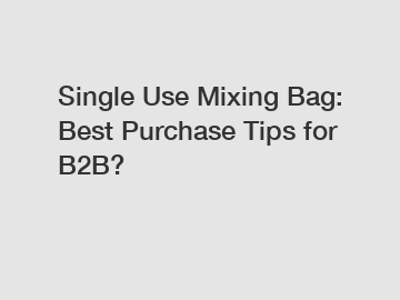 Single Use Mixing Bag: Best Purchase Tips for B2B?