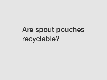 Are spout pouches recyclable?