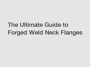 The Ultimate Guide to Forged Weld Neck Flanges