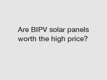 Are BIPV solar panels worth the high price?