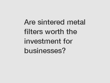 Are sintered metal filters worth the investment for businesses?