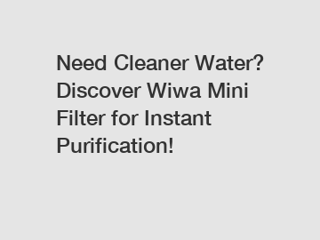 Need Cleaner Water? Discover Wiwa Mini Filter for Instant Purification!