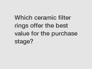 Which ceramic filter rings offer the best value for the purchase stage?