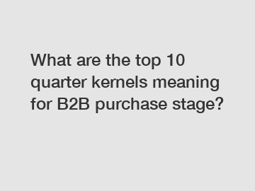 What are the top 10 quarter kernels meaning for B2B purchase stage?