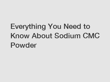 Everything You Need to Know About Sodium CMC Powder