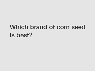 Which brand of corn seed is best?