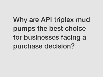 Why are API triplex mud pumps the best choice for businesses facing a purchase decision?