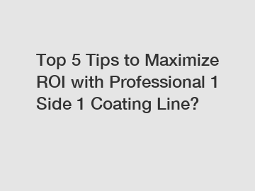 Top 5 Tips to Maximize ROI with Professional 1 Side 1 Coating Line?