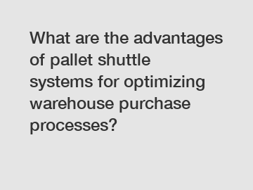 What are the advantages of pallet shuttle systems for optimizing warehouse purchase processes?