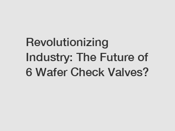 Revolutionizing Industry: The Future of 6 Wafer Check Valves?