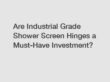 Are Industrial Grade Shower Screen Hinges a Must-Have Investment?