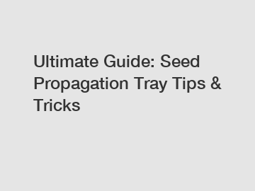 Ultimate Guide: Seed Propagation Tray Tips & Tricks